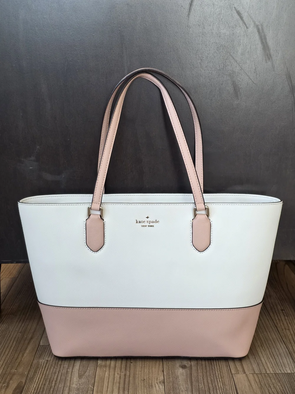 kate spade New York Two-Tone Pink and White Tote Bag
